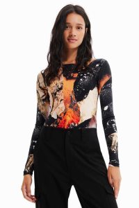 Bodysuit Desigual Digital print slim Mujer | UEY809756