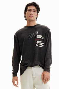 Camisa Polo Desigual Long-sleeve oversize Hombre | UKM406958