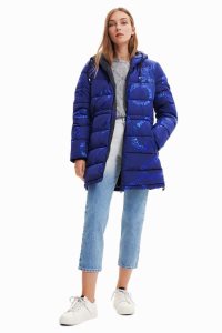 Chaqueta Puffer Desigual Acolchado long coat with text Mujer | AXZ763418