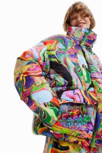 Chaqueta Puffer Desigual Maria Escote oversize padded Mujer | QTE618973
