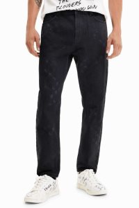 Pantalones Desigual Loose laser-print jeans Hombre | SEH726543