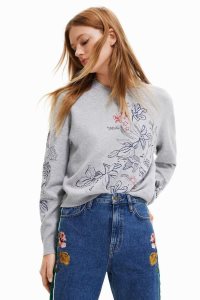 Suéteres Desigual Embroidered floral jumper Mujer | RJS809745