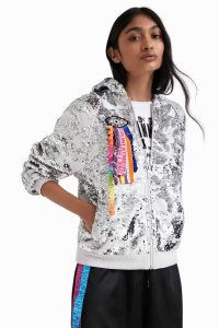 Suéteres Desigual Johnson Hartig sequined hoodie Mujer | PBW062785